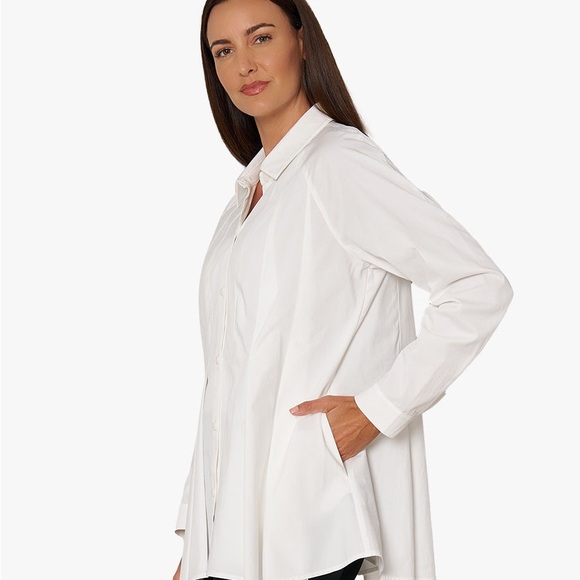 $228 STELLA CARAKASI size XXL Showstopper Shirt Organic Cotton Stretch Poplin - Picture 3 of 6